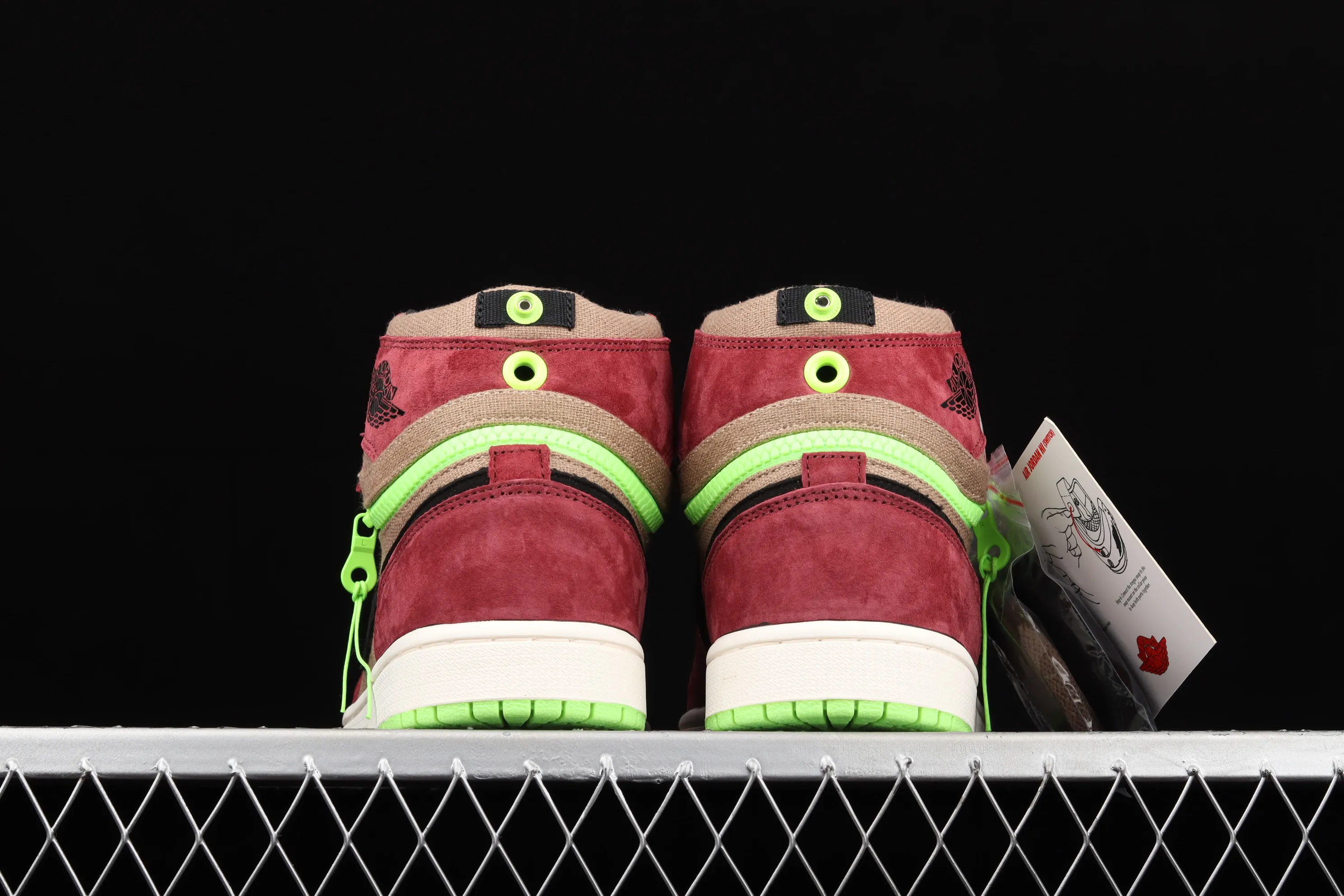 All categories Air Jordan Jordan series basketball shoes Air Jordan 1 High Z version Air Jordan 1 Switch AJ1 Joe 1 dark red zipper high-top cultural basketball shoes CW6576-600